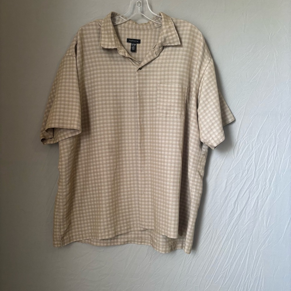 Van Heusen Tan Casual Button Down Shirt Lightweight